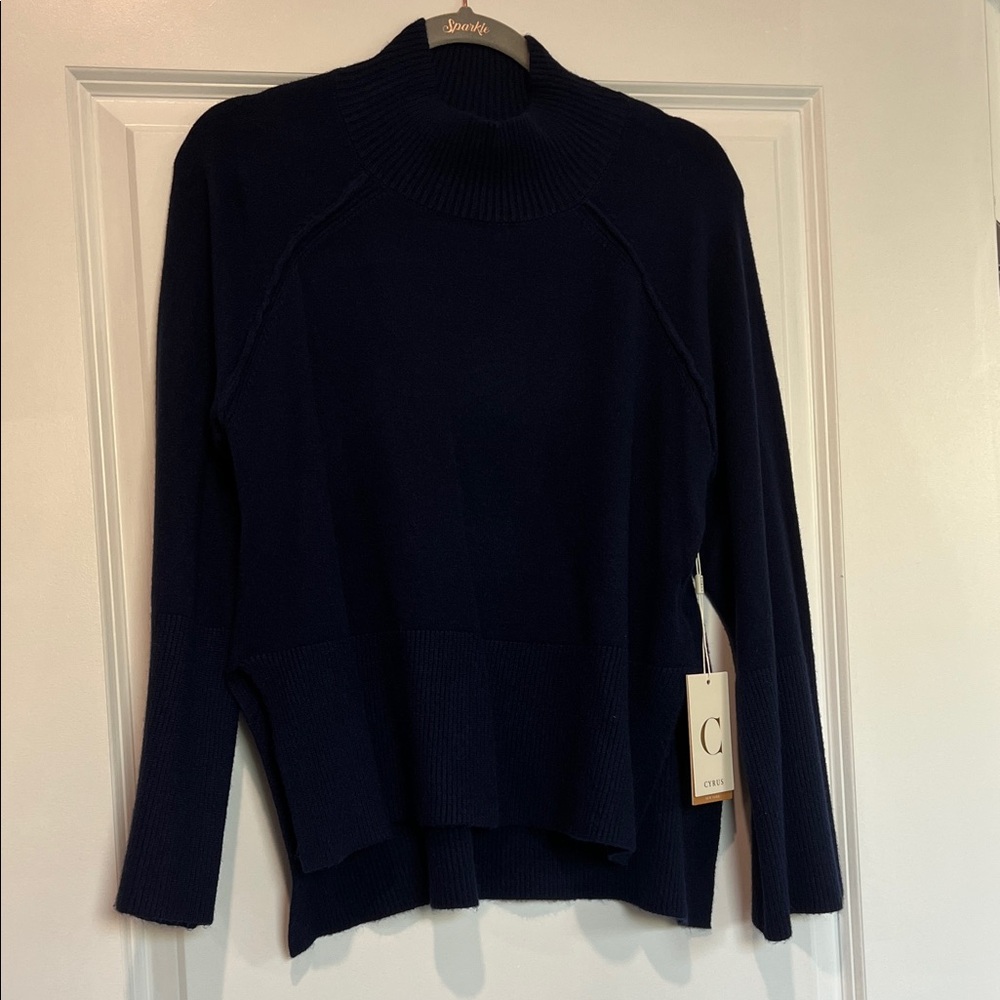 Cyrus Women's Navy Turtleneck Sweater